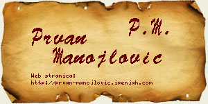 Prvan Manojlović vizit kartica